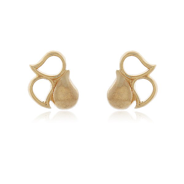 Brinco 3 gotas folheado a ouro 18k