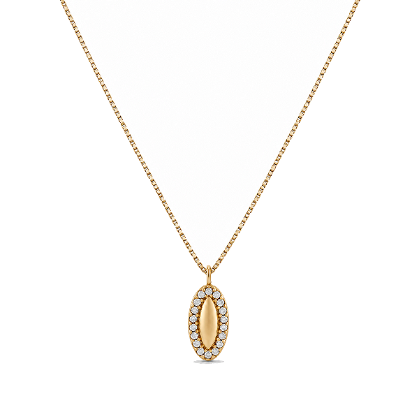 Gargantilha cravejada folheada a ouro 18k