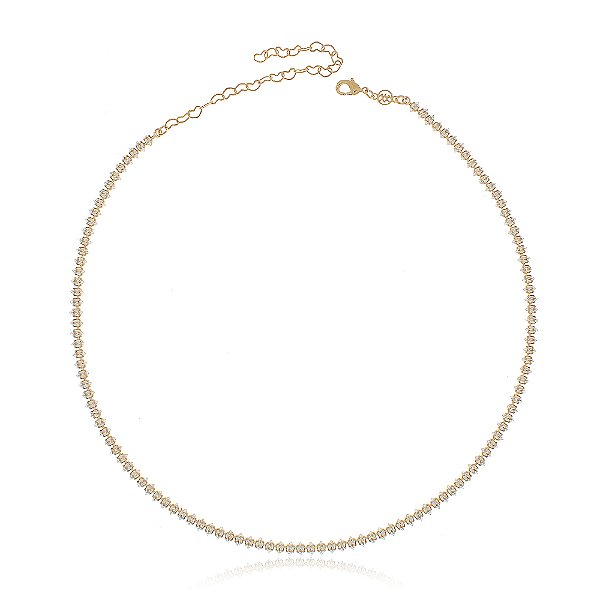 Choker Navete Riviera folheada a ouro 18k