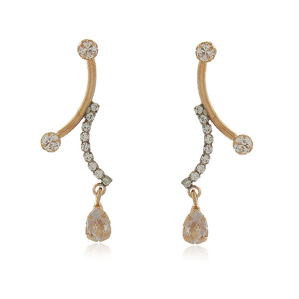 Brinco gota folheado a ouro 18k