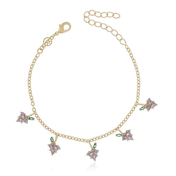 Pulseira infantil folheada a ouro 18k 15cm