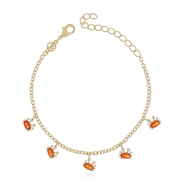 Pulseira infantil folheada a ouro 18k 15cm