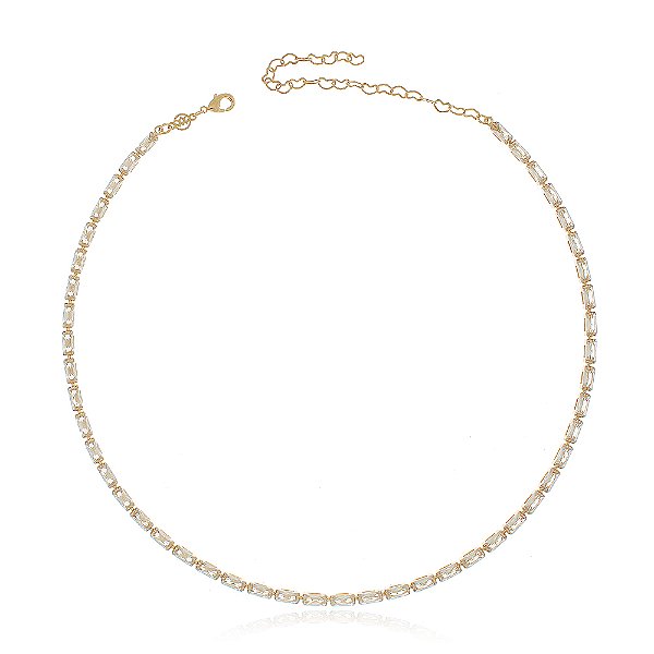 Choker Riviera folheada a ouro 18k