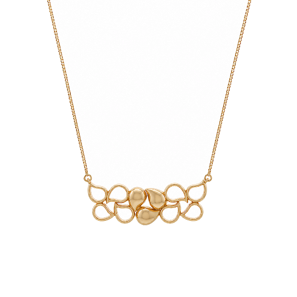 Gargantilha gotas folheada a ouro 18k