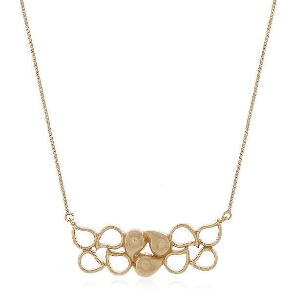 Gargantilha gotas folheada a ouro 18k