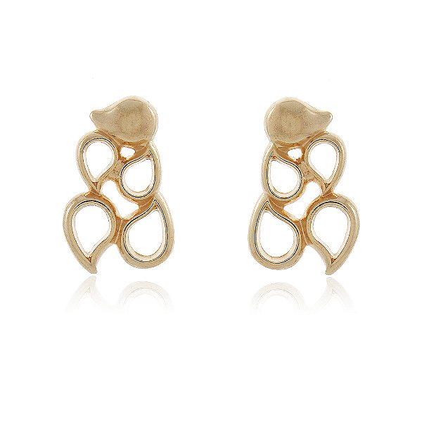 Brinco gotas folheado a ouro 18k