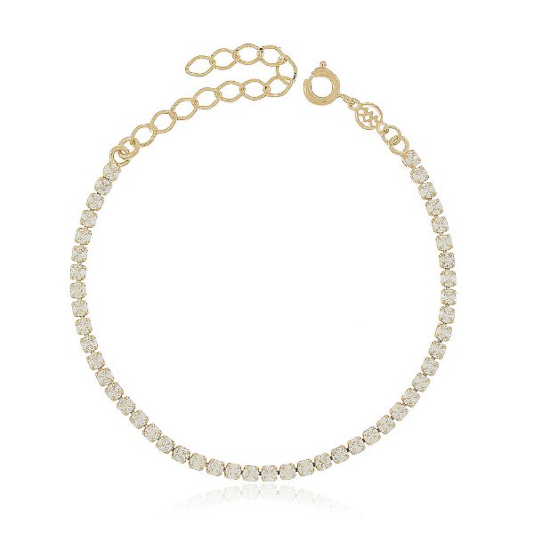 Pulseira Riviera folheada a ouro 18k 17cm