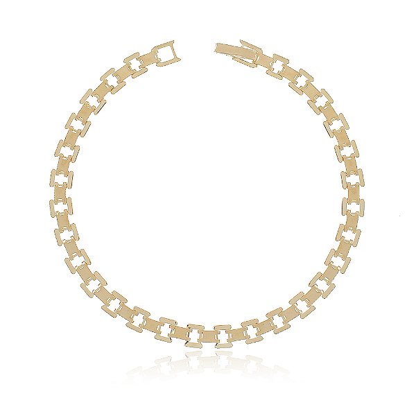 Pulseira trabalhada folheada a ouro 18k 19cm