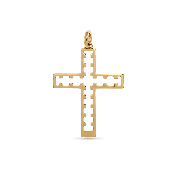 Pingente Cruz folheado a ouro 18k