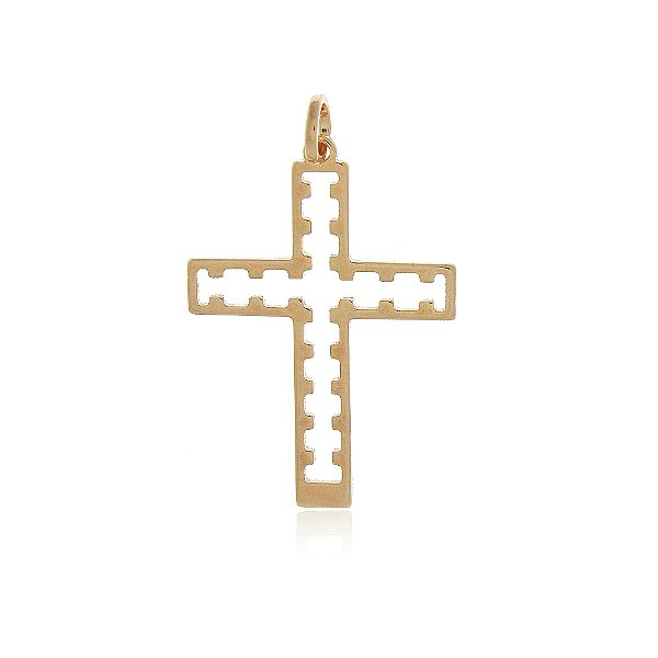 Pingente Cruz folheado a ouro 18k