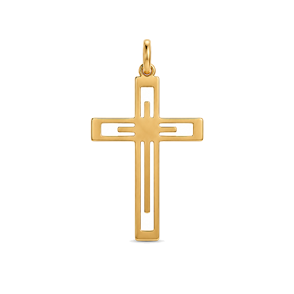 Pingente cruz folheado a ouro 18k