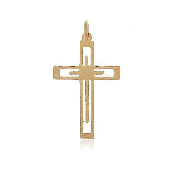 Pingente cruz folheado a ouro 18k