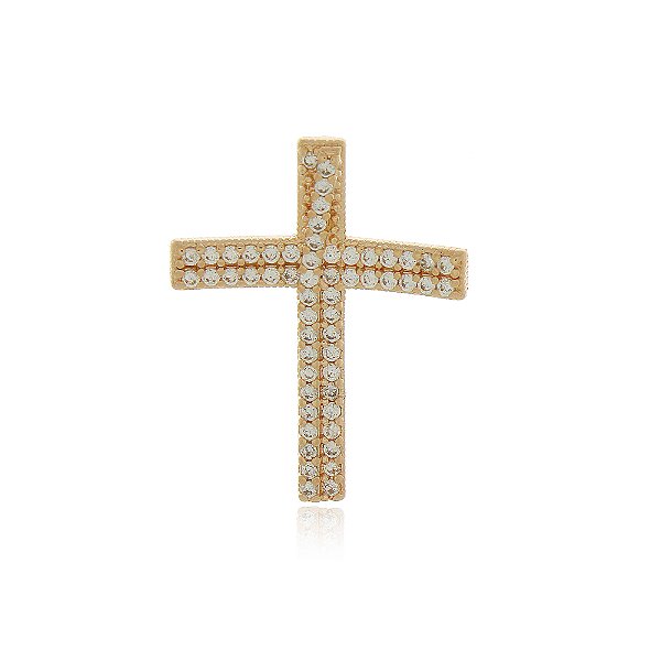 Pingente com zircônias folheado a ouro 18k