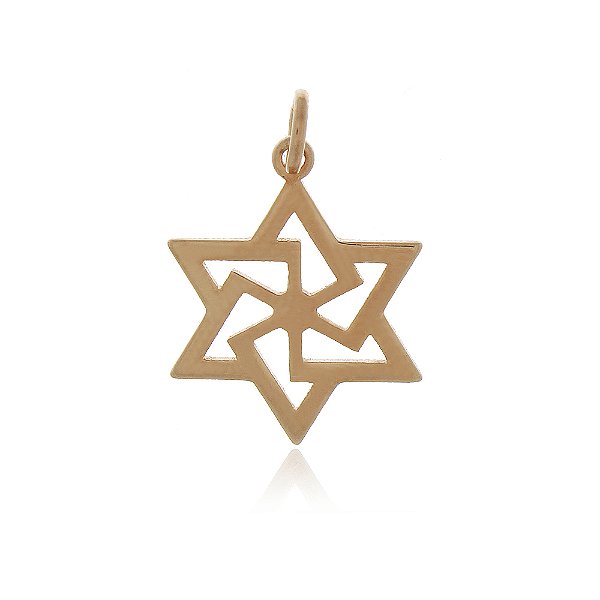 Pingente Estrela de Davi folheado a ouro 18k