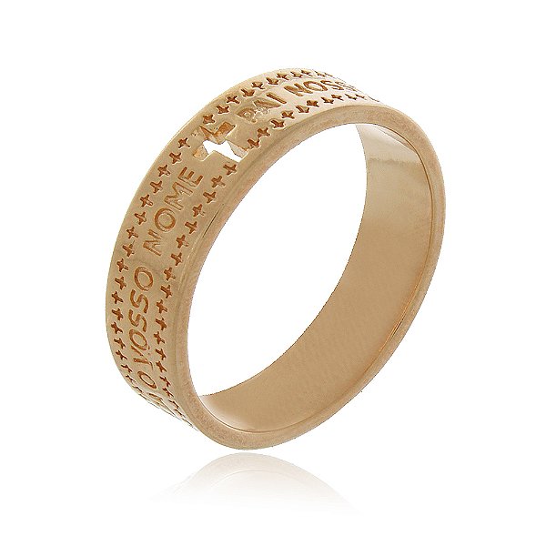 Anel Pai Nosso folheado a ouro 18k