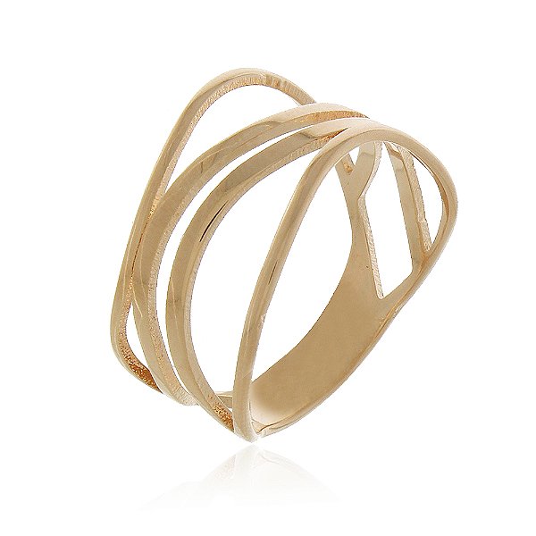 Anel vazado folheado a ouro 18k