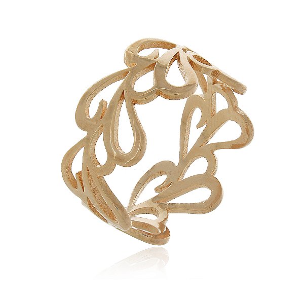 Anel vazado folheado a ouro 18k