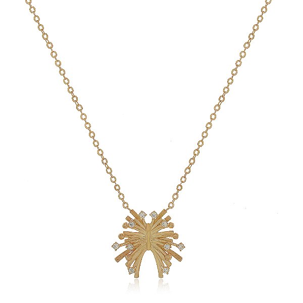 Gargantilha com zircônias folheada com ouro 18k