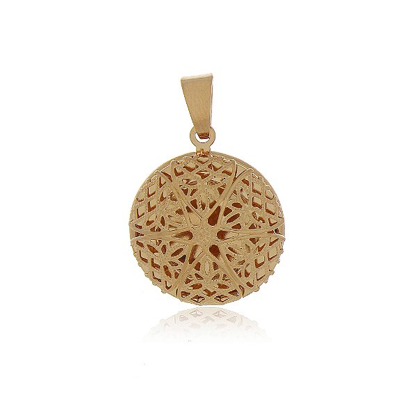 Pingente relicário folheado a ouro 18k