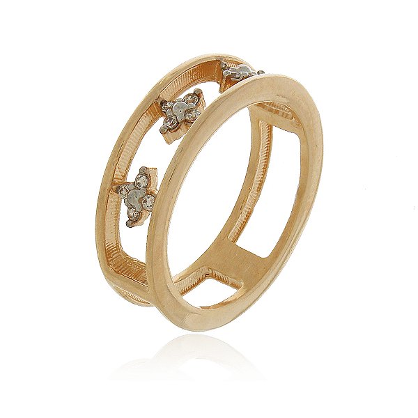 Anel vazado folheado a ouro 18k