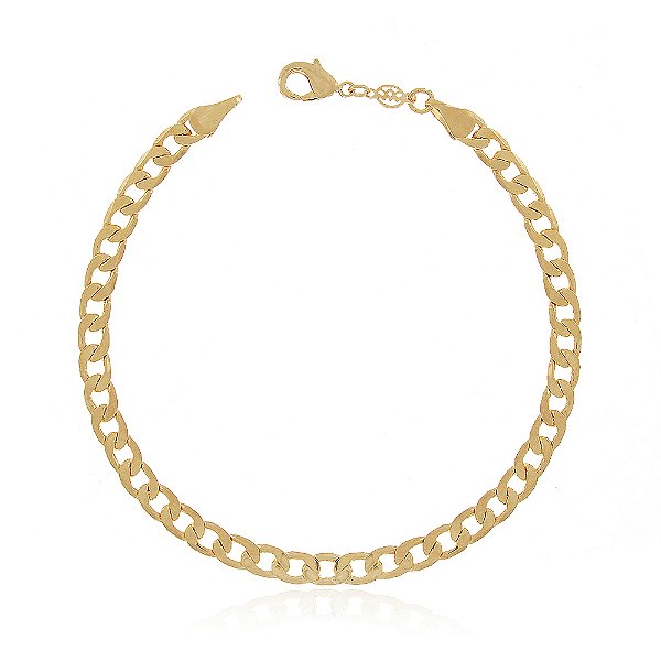 Pulseira Groumet folheada a ouro 18k 22cm