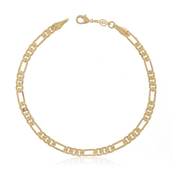 Pulseira 3X1 folheada a ouro 18k 23cm