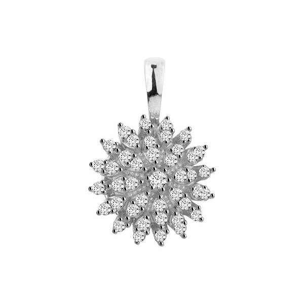 PINGENTE CHUVEIRO CRAVEJADO COM BRILHANTES OURO BRANCO 18K AU74/17/90