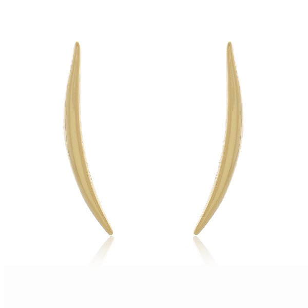 Brinco gomo liso folheado a ouro 18k