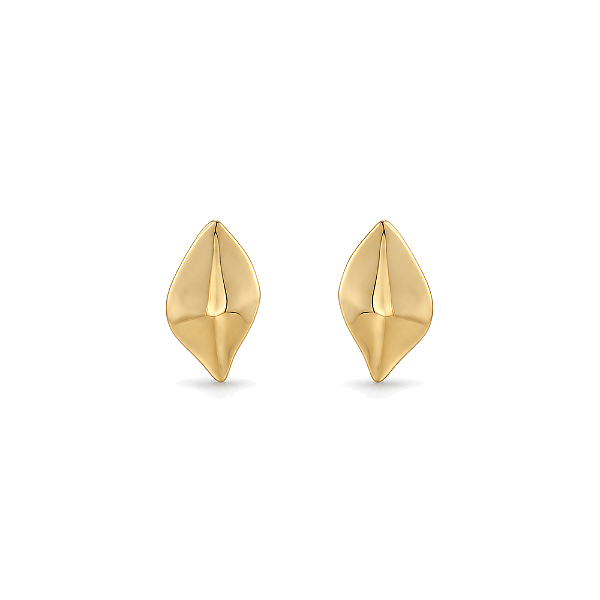 Brinco orgânico folheado a ouro 18k