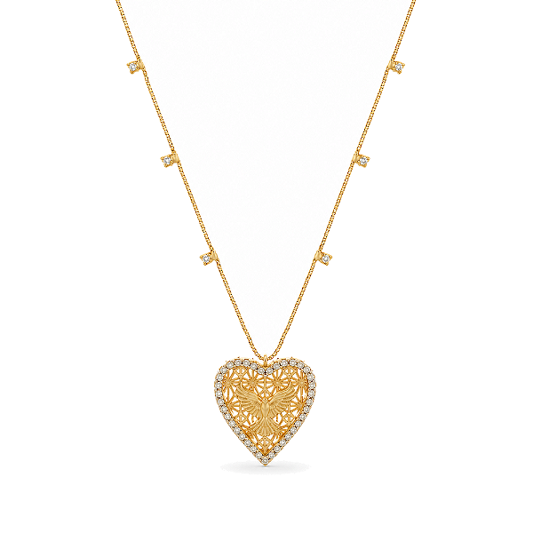 Gargantilha Divino Espírito Santo folheada a ouro 18k