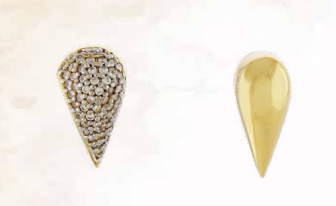 Brinco gota lisa e gota com zircônias folheado a ouro 18k