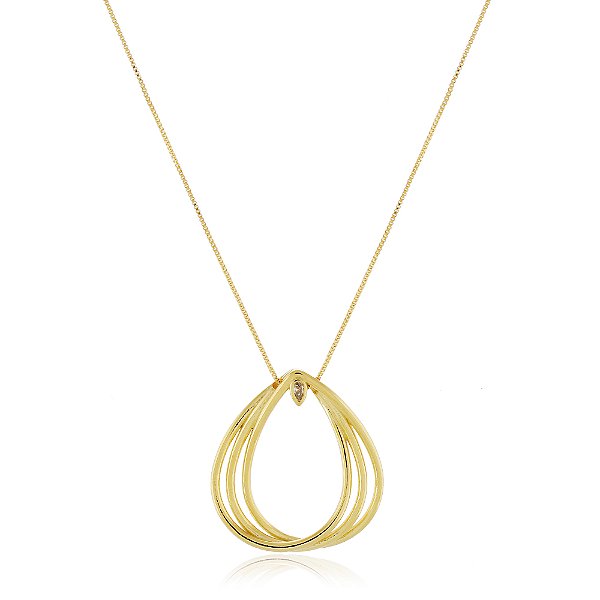 Gargantilha gotas folheado a ouro 18k