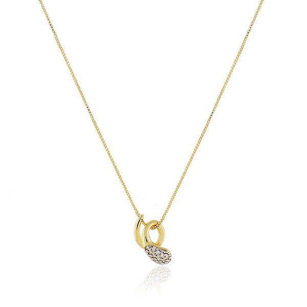 Gargantilha cravejada com zircônias folheada a ouro 18k