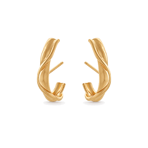 Brinco Ear Hook folheado a ouro 18k