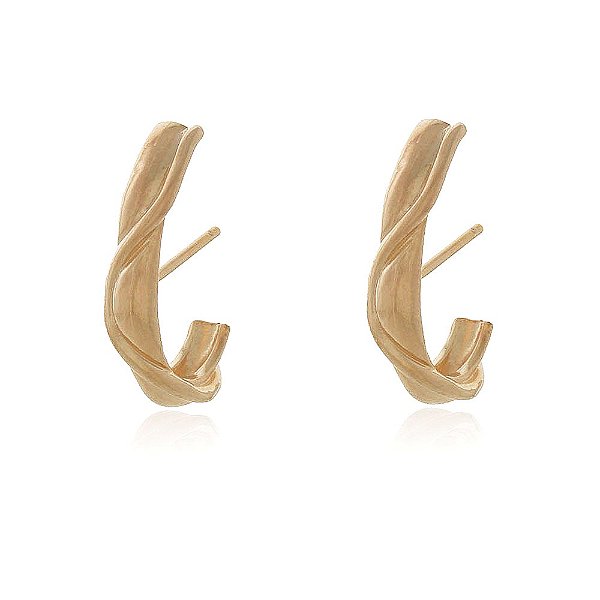 Brinco Ear Hook folheado a ouro 18k