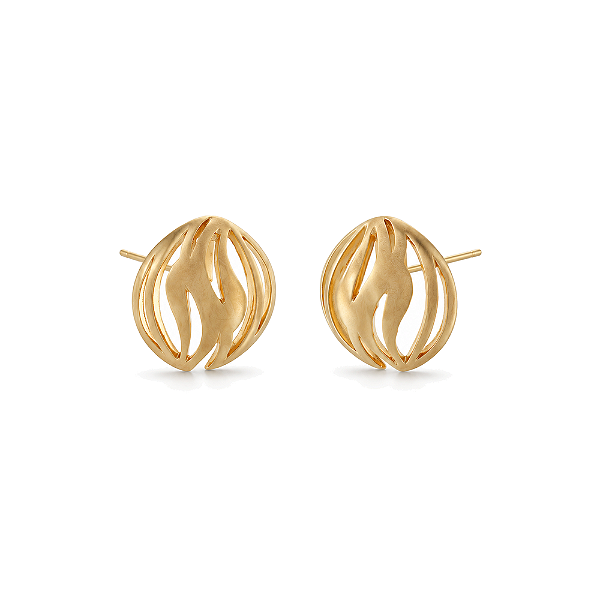 Brinco vazado folheado a ouro 18k
