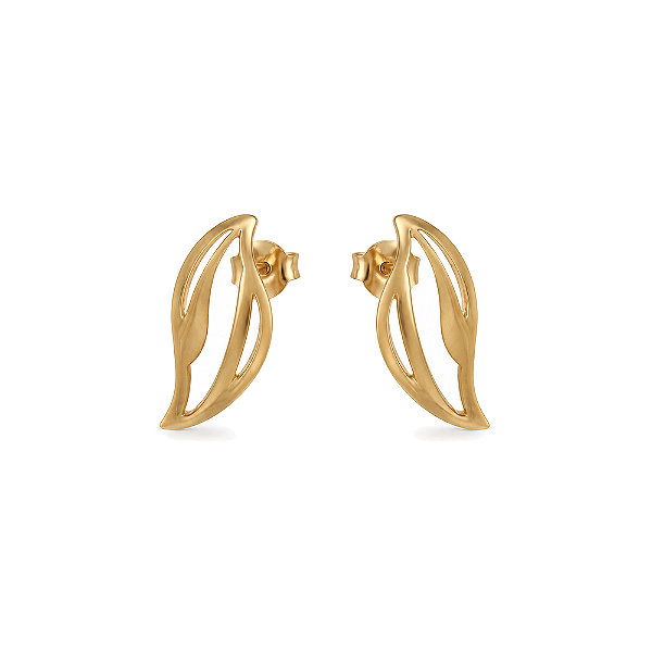 Brinco folha folheado a ouro 18k