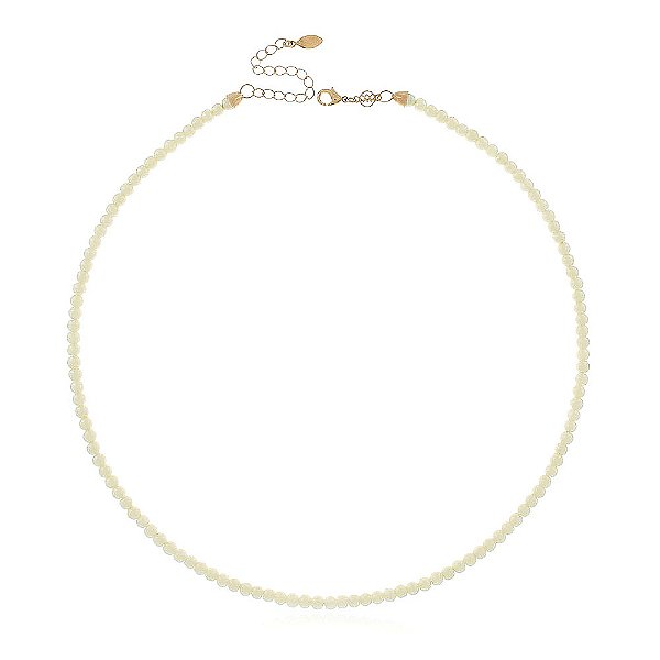 Colar pérola arroz sintética folheada a ouro 18k