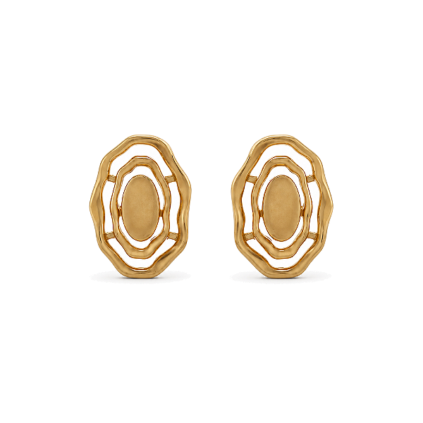 Brinco orgânico folheado a ouro 18k