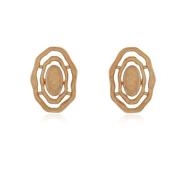 Brinco orgânico folheado a ouro 18k