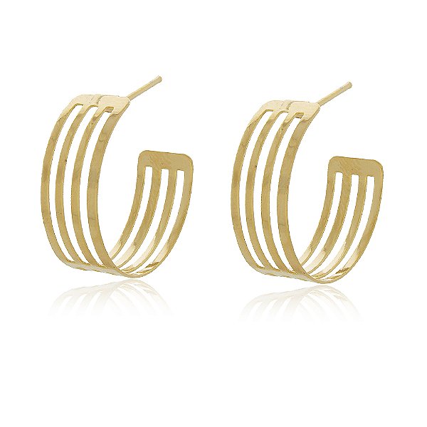 Argola vazada folheada a ouro 18k