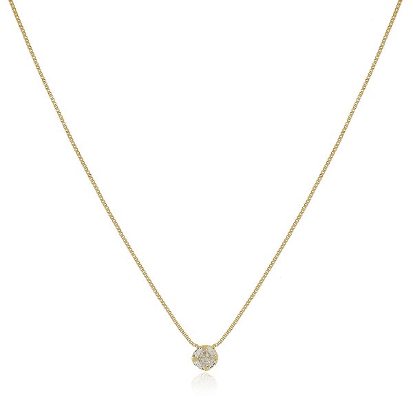 Gargantilha ponto de luz folheada a ouro 18k