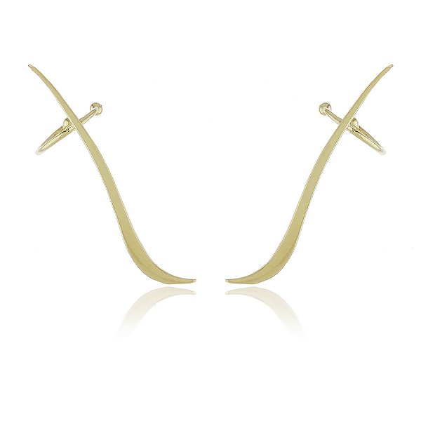 Brinco liso folheado a ouro 18k