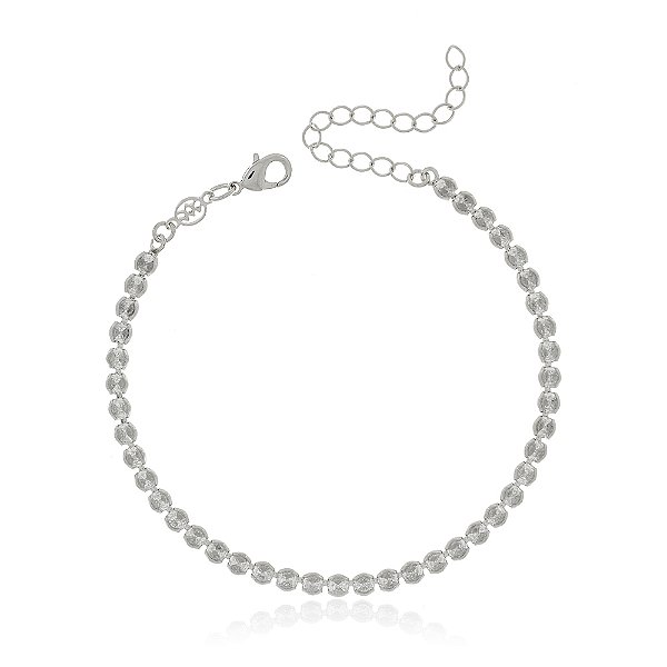 Pulseira folheada a Ródio com zircônias 18cm
