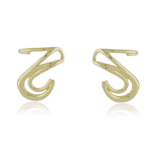 Brinco zig zag folheado a ouro 18k