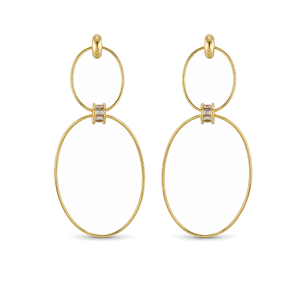 Brinco elos folheado a ouro 18k