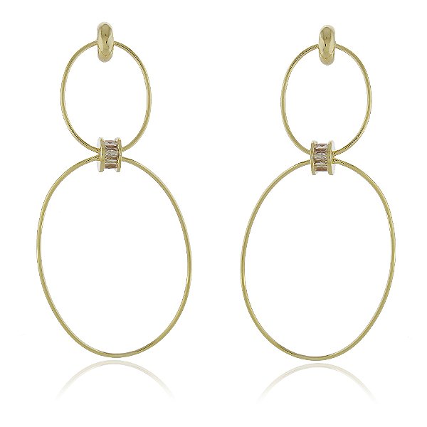 Brinco elos folheado a ouro 18k