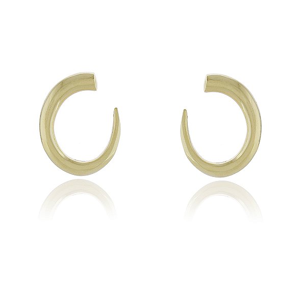 Brinco liso folheado a ouro 18k
