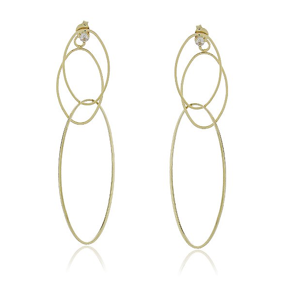 Brinco elos finos folheado a ouro 18k