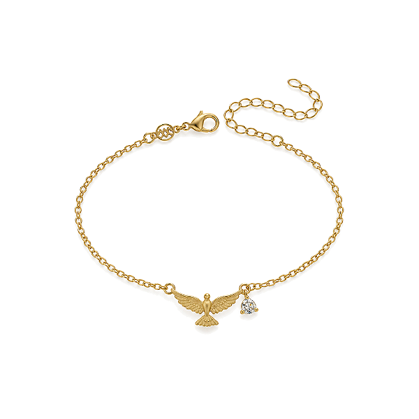 Pulseira Divino Espírito Santo folheada a ouro 18k